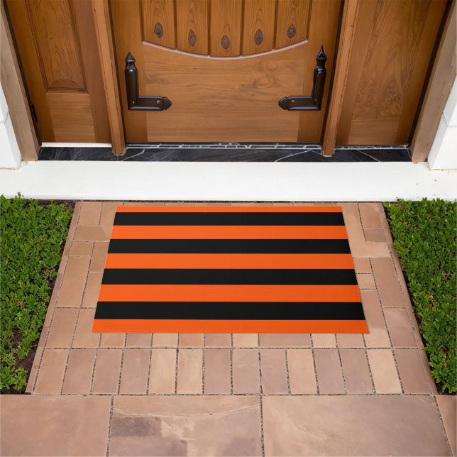 Tapete Listras de Halloween pretas e laranjas (Ar livre)