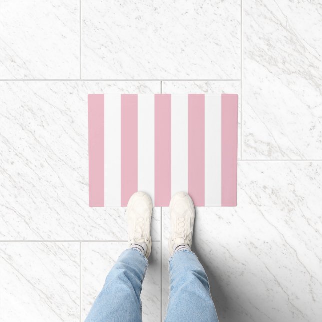 Tapete Listras Rosa, Listras Brancas, Padrões Laminados (Interior)