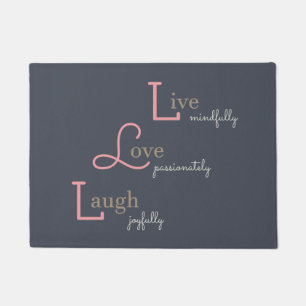 Tapete Live Love Laugh feliz portormat azul rosa rosa-ros