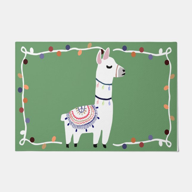 Tapete Llama Doormat, Lazy Animal Doormat (Frente)