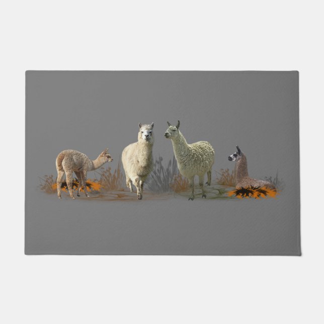 Tapete Llama Meadow Door Mat (Cinza) (Frente)