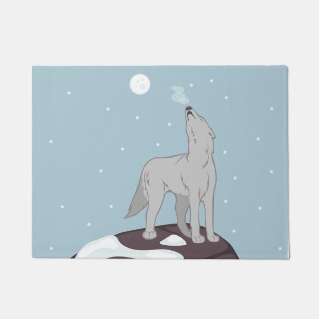 Tapete Lobo Ártico Uivando (Frente)