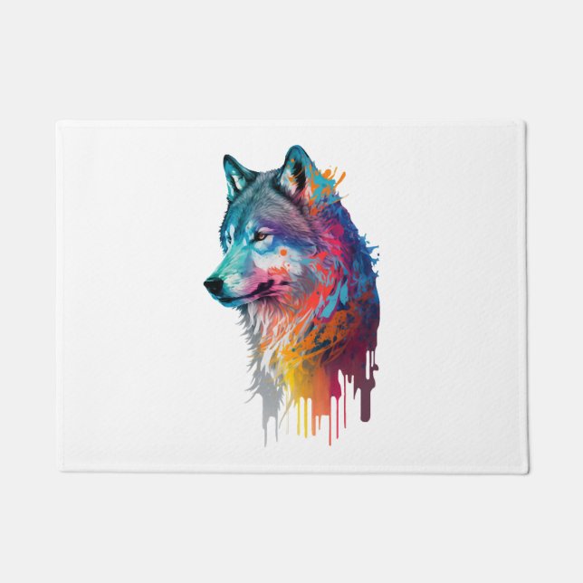 Tapete Lobo Colorido (Frente)