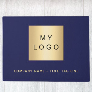 Tapete Logotipo comercial ouro azul marinho