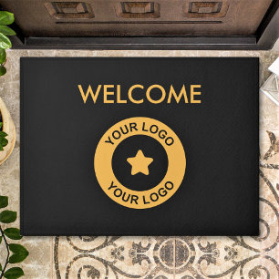 Tapete Logotipo Comercial Personalizado Bem-Vindo Preto E