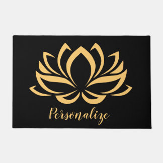 Tapete Lótus Dourado Elegante Zen Yoga Monogrammed