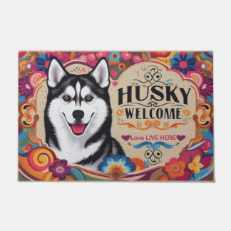 Tapete Love Lives Here - Siberian Husky Dog Welcome