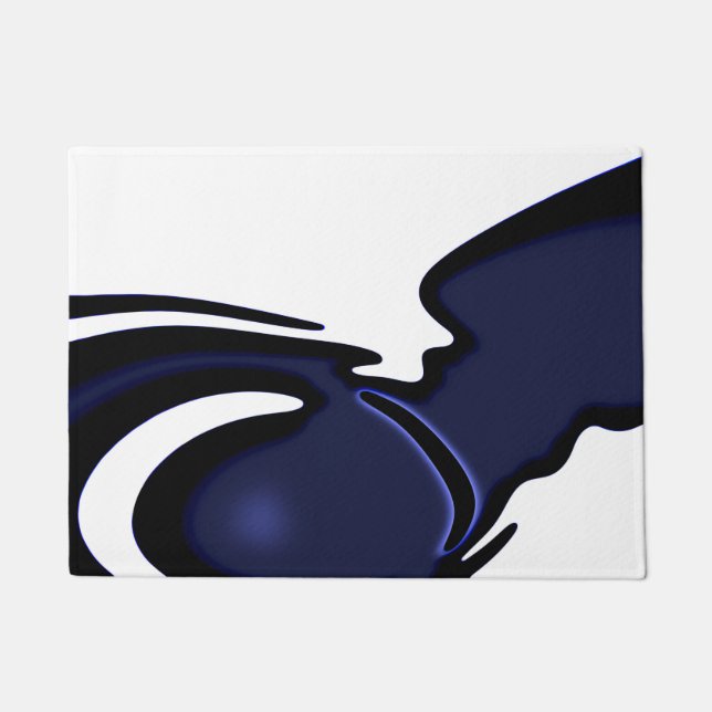 Tapete Lua azul: Abstrato azul, branco e preto (Frente)