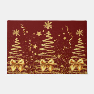 Tapete Lúpulo metálico de ouro e xmas vermelhos