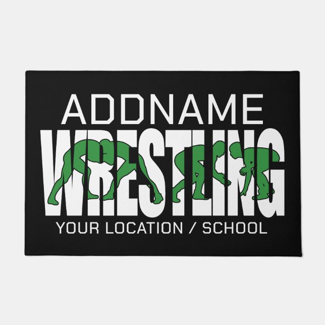 Tapete Luta Equipe ADD TEXT School Varsity Wrestler (Frente)