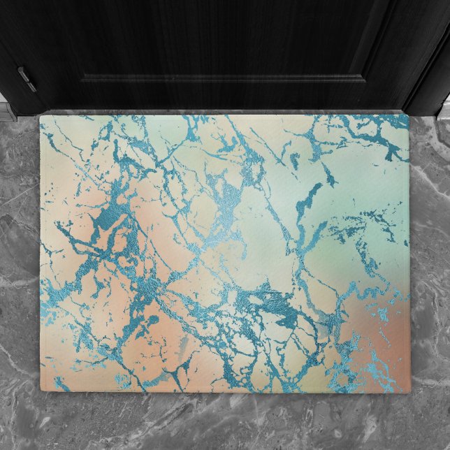 Tapete Luxe Marble | Linda Veia Amarela e Coral-Teal (Criador carregado)