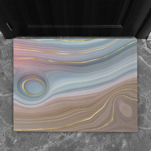 Tapete Luxe Strata   Estofo Azul Tarado, Tarja Cor-de-ros