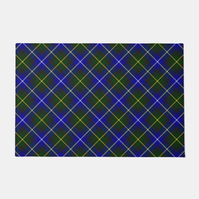 Tapete Macneil da xadrez azul de Barra tartan (Frente)