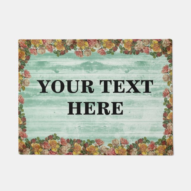 Tapete Madeira de bambu verde personalizada (Frente)