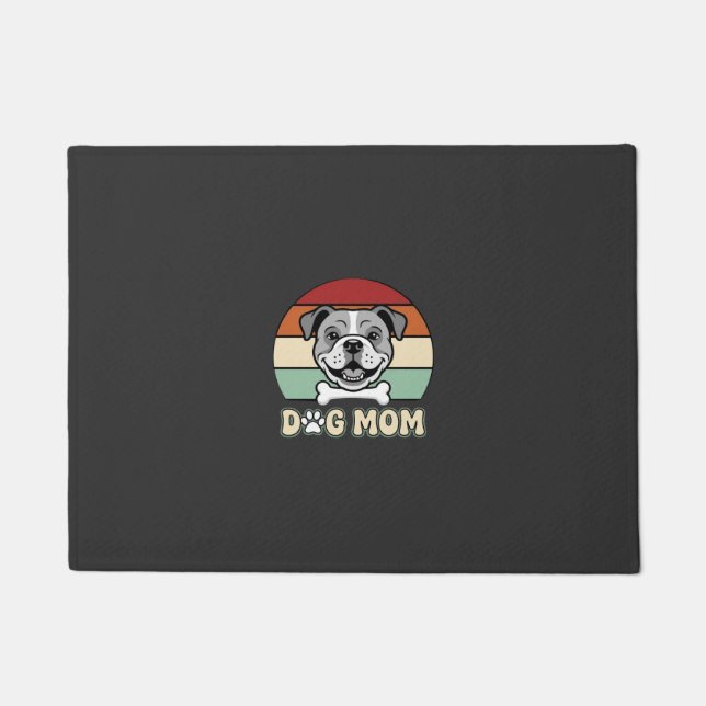 Tapete Mãe de Cachorro Retro Bulldog Vetor (Frente)