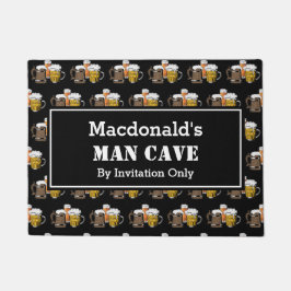 Tapete MAN CAVE Novelty Três Cervejas Negra PERSONALIZÁVE