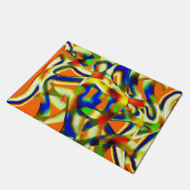 Tapete Manchas coloridas em faixas beges esverdeadas curv