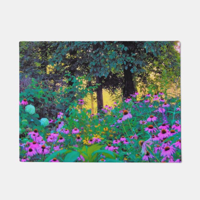 Tapete Manhã Preguiçosa, nascer do Sol em Meu Jardim Rubi (Frente)