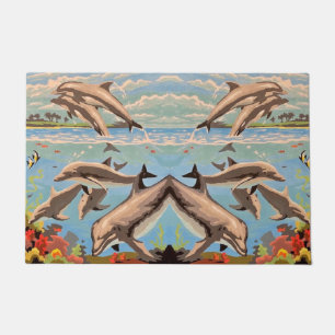 Tapete Mão Pintada Por Número Golfinhos Reproduzíveis