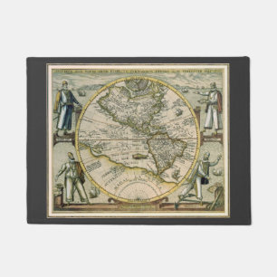 Tapete Mapa Antigo, 1596, America Sive Novus Orbis