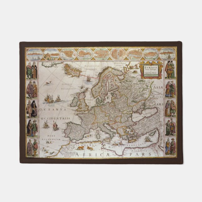 Tapete Mapa antigo da Europa por Willem Jansz Blaeu, c161 (Frente)