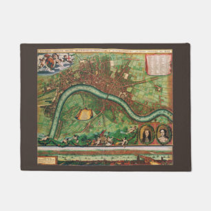 Tapete Mapa Antigo das Ruas de Londres por Johannes de Ra