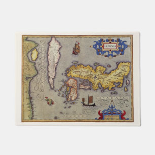 Tapete Mapa Antigo do Japão por Mercator e Hondius