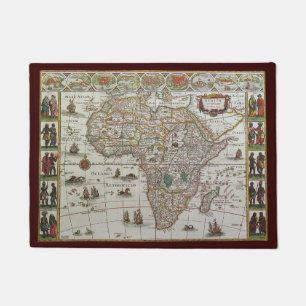 Tapete Mapa Antigo do Mundo Antigo da África por Blaeu, c
