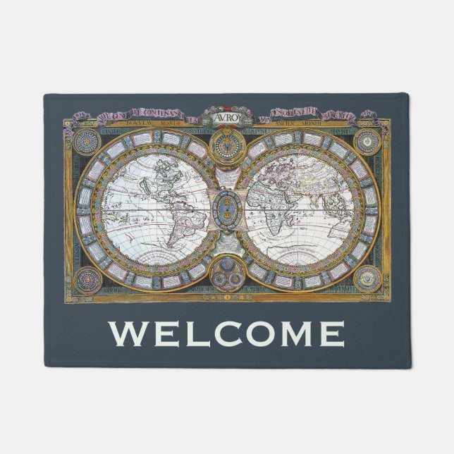 Tapete Mapa antigo do velho mundo por Claude Auguste Bere (Frente)