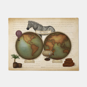 Tapete Mapa de Steampunk do Atlas do Viajante Mundial Neo