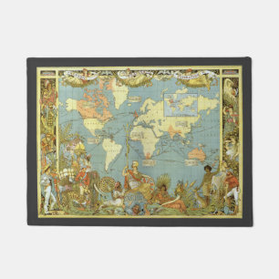 Tapete Mapa do mundo antigo do Império Britânico, 1886