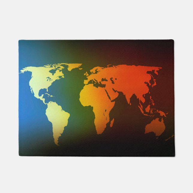 Tapete Mapa do mundo do dia e da noite (Frente)