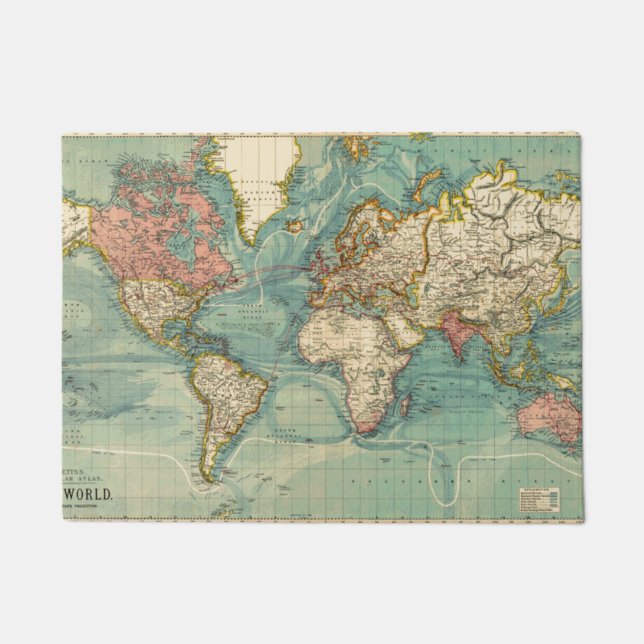 Tapete Mapa do Mundo Vintage (Frente)