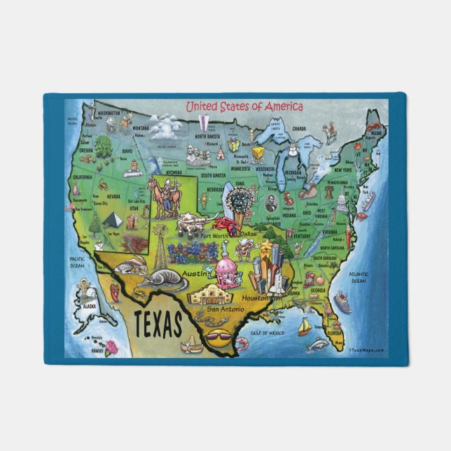 Tapete Mapa do Texas USA (Frente)