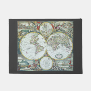 Tapete Mapa Mundial Antigo do Século XVII, Frederick De W