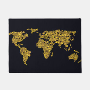 Tapete Mapa Mundial de Pontos do ouro