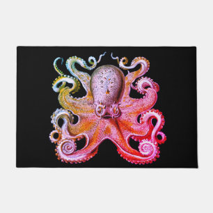 Tapete Mar náutico Octopus decor de boas-vindas, rosa