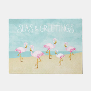 Tapete Mares e flamingos do rosa da aguarela dos