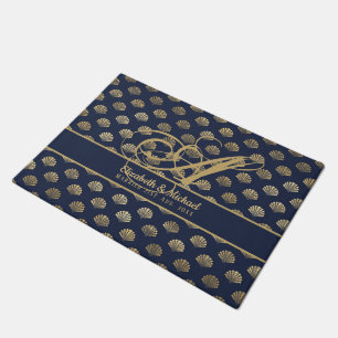 Tapete Marinho azul de deco Dourada ART Recolhidos Newlyw