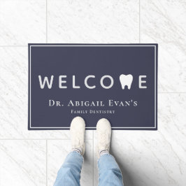 Tapete Marinho de Ícone de Dente Moderno Boas-vindas