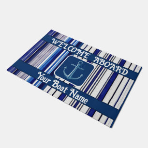 Tapete Marinho de Verão Blue Boat Trendy Strips