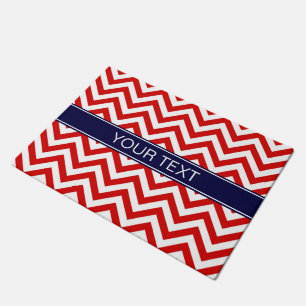 Tapete Marinho LG Branco Vermelho Cevron  Azul Nome Monog