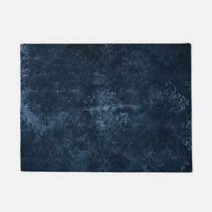 Tapete Marinho Velvity Damask   Azul Escuro Barroco