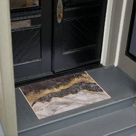 Tapete Mármore Negro com Bonito Dourado