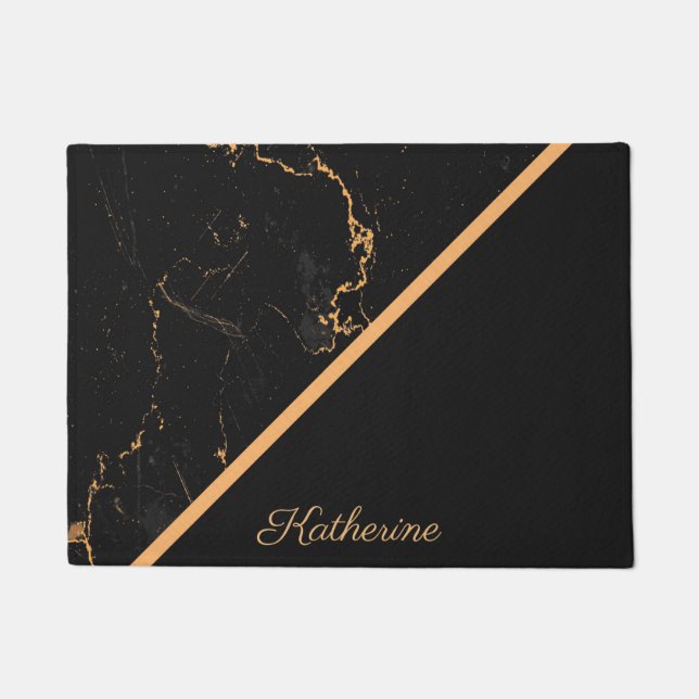Tapete Mármore Preto e Ouro (Frente)