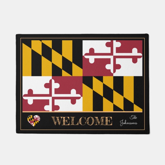 Tapete Maryland e Maryland Flag house mat /sport EUA (Frente)