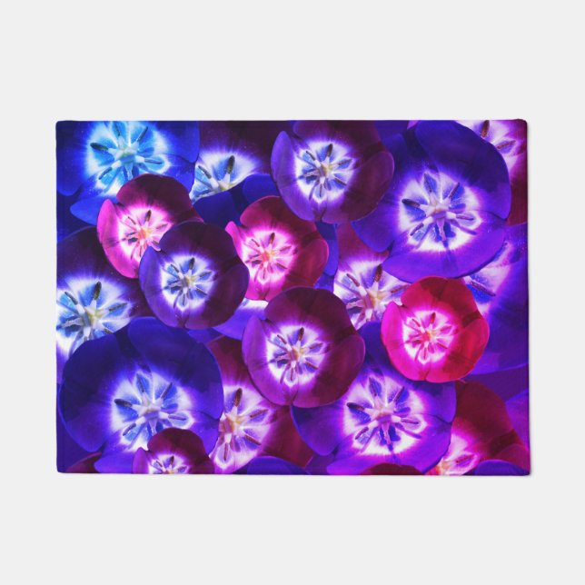 Tapete Mat da porta do padrão das tulipas roxas (Frente)