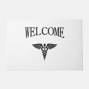 Tapete Mat de Boas-vindas ao Caduceus Médico