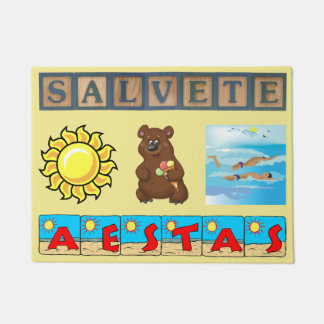 Tapete Mat de Boas-vindas de Verão em Latim