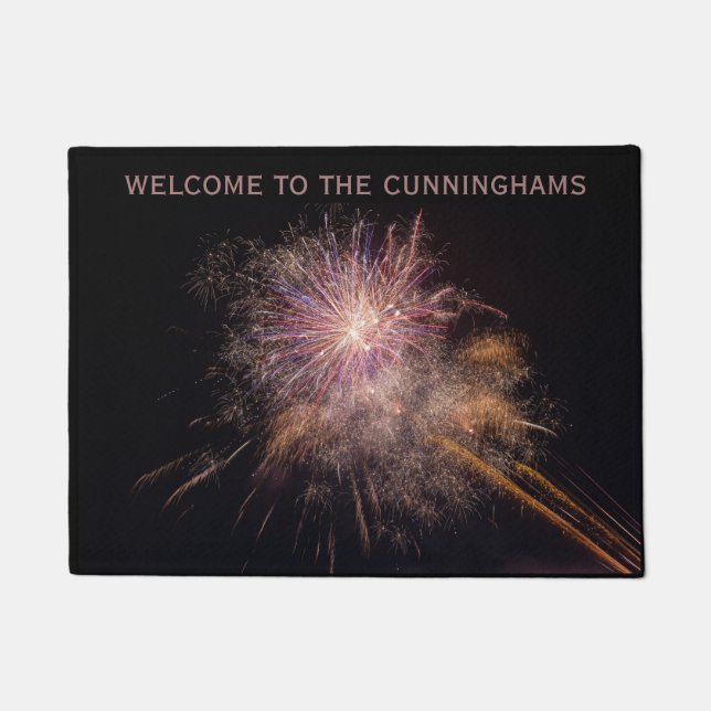 Tapete Mat de boas-vindas personalizado do Fireworks (Frente)